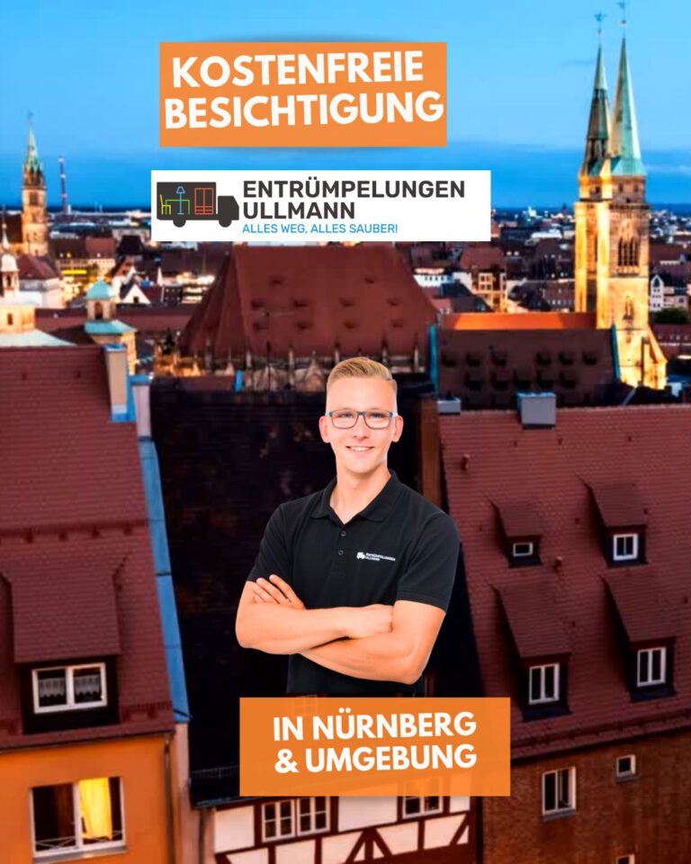 Instagram-Grafik zur kostenfreien Besichtigung bei Entrümpelung in Nürnberg